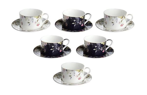 Lucky Art Fleurısse Bone 6Lı Çay Fincanı Seti - Image 1