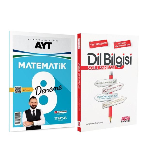 Marka AYT Matematik Tamamı Video Çözümlü 8 Deneme ve AKM Dil Bilgisi Soru Bankası Seti 2 Kitap - Marka Yayınları - Image 1