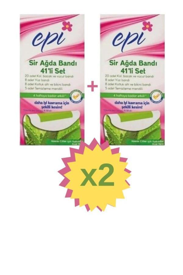 Aloe Veralı 41x2 adet ’Li Sir Ağda Bandı Seti -2 Kutu Ağda Bandı - Image 1