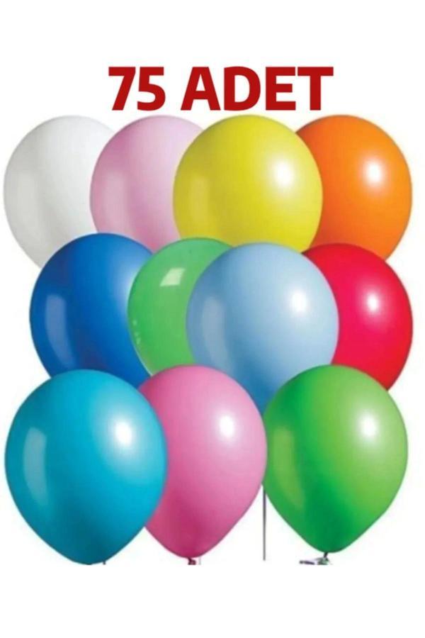 Renkli Balon 75 Li Karışık Renk Parti Doğum Günü Kutlama Özel Günler - Image 1