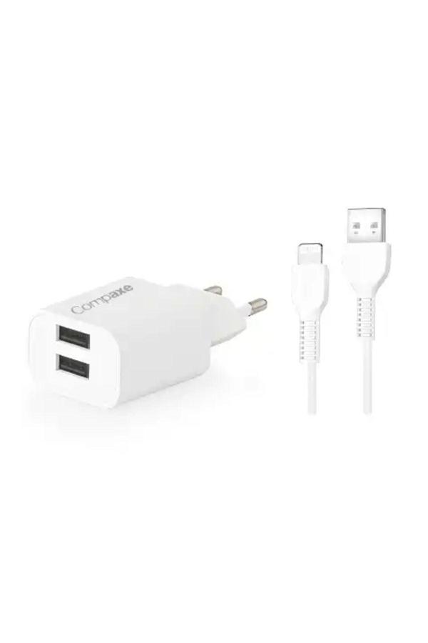 Compaxe Cta-521Dulb24 10W 5V 2.1A Çift Usb + Usb Kablolu Şarj Cihazı - Image 1