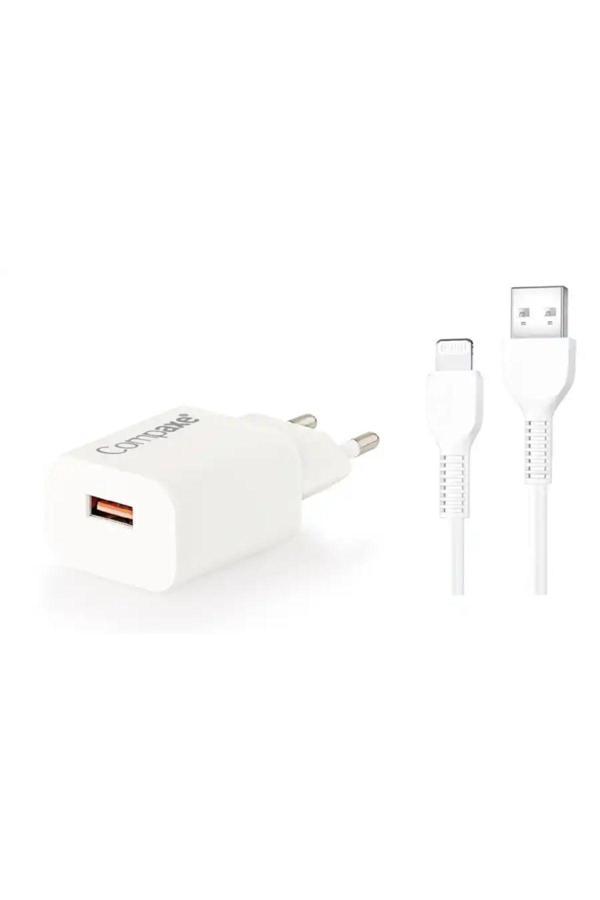 Compaxe Cta-150Qc Ul24B 18W Qc + Usb To Lıghtnıng 2.4A Kablolu Şarj Seti - Image 1