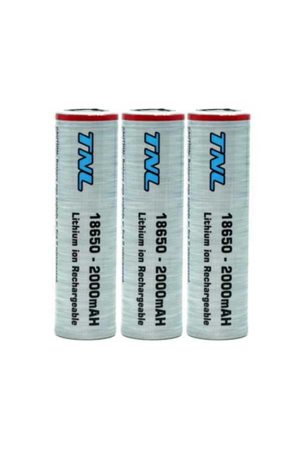 Tnl 3 Adet 18650 2000Mah 3.7V 30A Discharge Li-İon Başlıksız Şarjlı Pil - Image 1