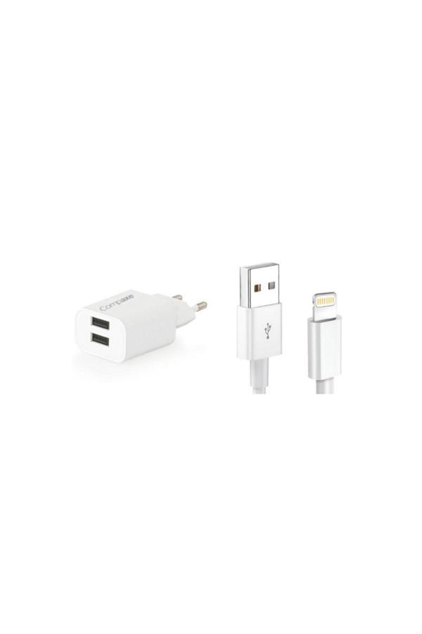 Compaxe Çift Usb Adaptör Ve Lightning Usb Kablolu Set Cta-521Dıu - Image 1
