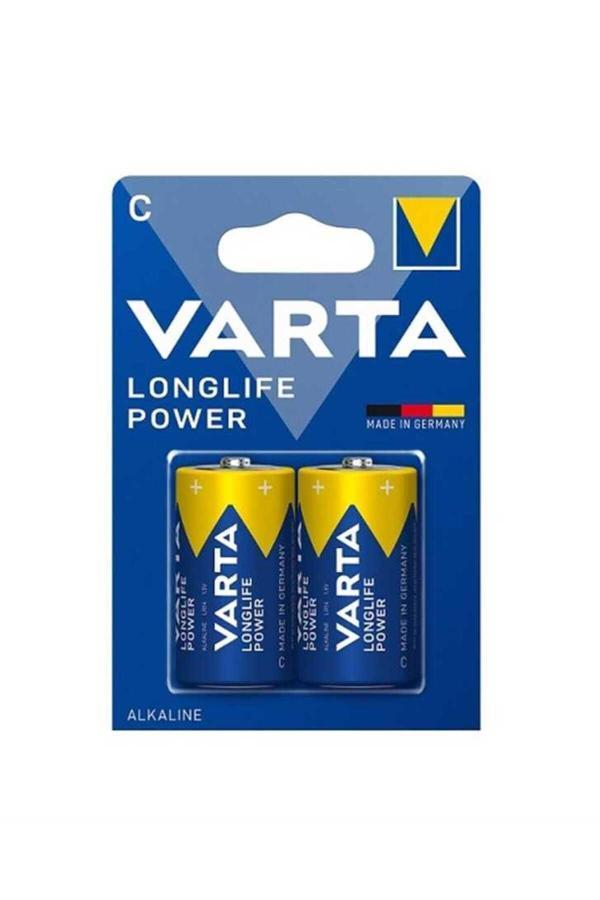 Varta 4914 Longlife Power Alkalin C Orta Boy Pil 2'Li Paket (Blister) - Image 1