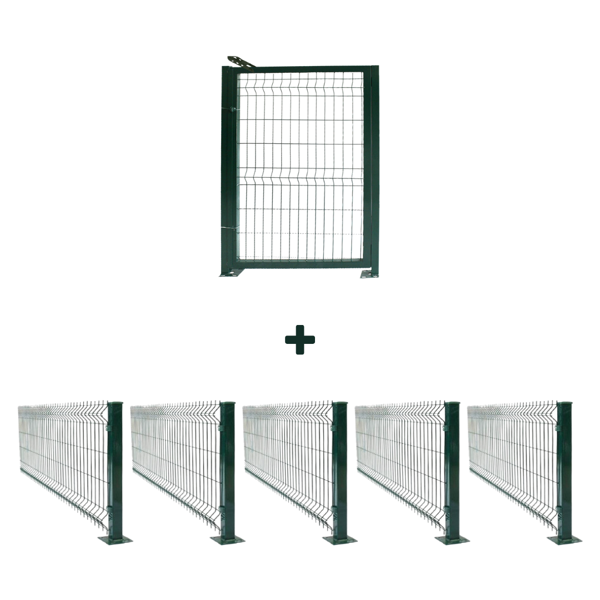 Telfence 5 'li Panel Çit Takım (12.5 MT) + Panel Çit Mandallı Kapı Avantaj Paketi 100x250 Cm-Antrasit - Image 1