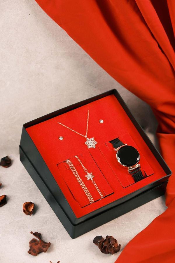 Wesscollection Dokunmatik Kadın Kol Saati Kolye Bileklik Küpe Seti - Image 1