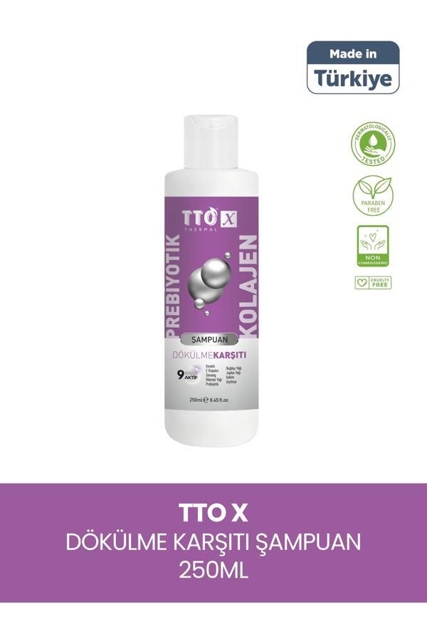 TTO-X Prebiyotik & Kolajen Dökülme Karşıtı Şampuan 250ml (Cocamidopropyl,Betaine,Glycerin) - Image 1
