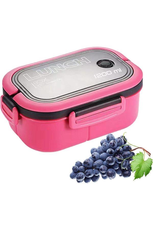 1200ml 2 Katlı 6 Bölmeli Bento Beslenme Çantası - Hava Kilitli, Mikrodalgada Kullanılabilir, BPA'sız yeşil - Image 1