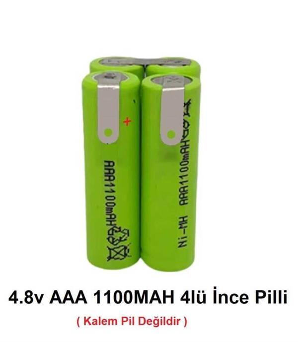 AAA 4.8v 1100mah Ni-MH 4lü Küp İnce Şarjlı Pil Grubu - Image 1