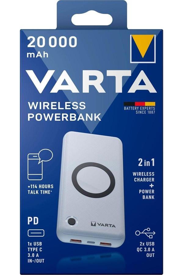 Varta 57909 Wireless Powerbank 20.000 Mah Kablosuz Şarj Destekli Acil Durum Cihazı - Image 1