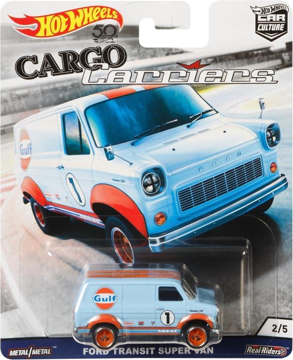 Hot Wheels Premium Cargo Carriers Ford Transit Super Van FLC13 - Image 1