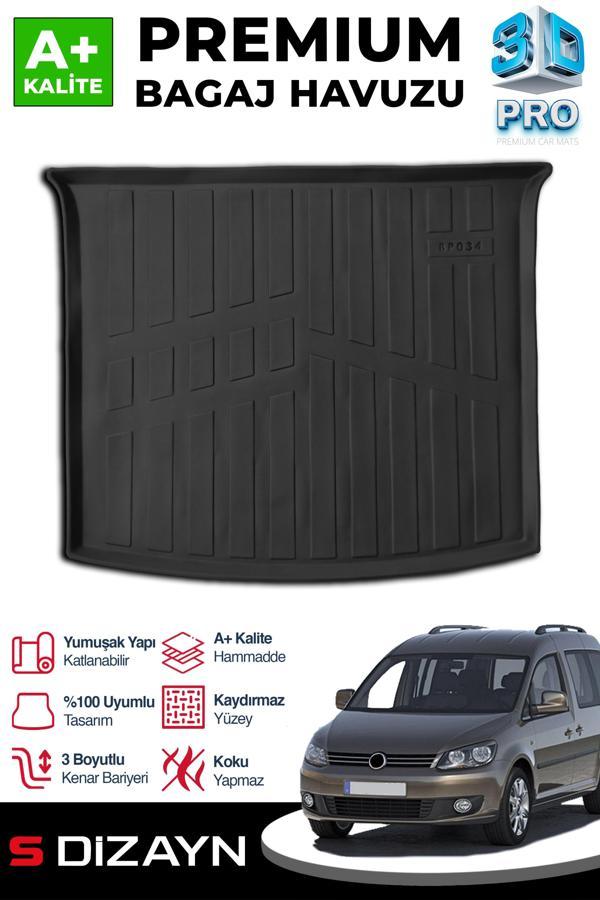 S-Dizayn VW Caddy 3D Pro Bagaj Havuzu 2010-2015 A+ Kalite - Image 1