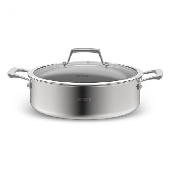 Karaca Plasma Steel 3Ply İndüksiyon Tabanlı Çelik Pilav/Karnıyarık Tencere 26 Cm - Image 1
