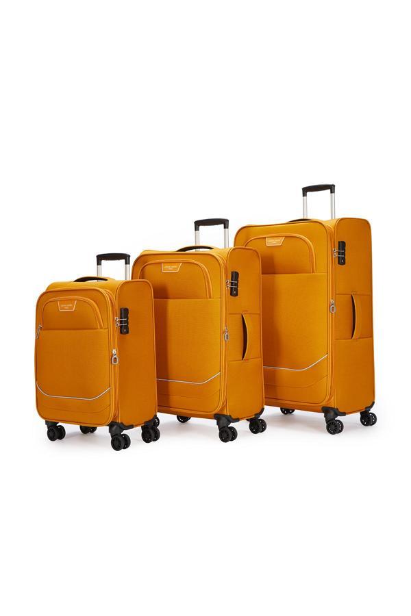 Pierre Cardin Ultra Light 3'lü Valiz Seti Büyük - Orta ve Kabin Boy Hardal PC7050 - Image 1