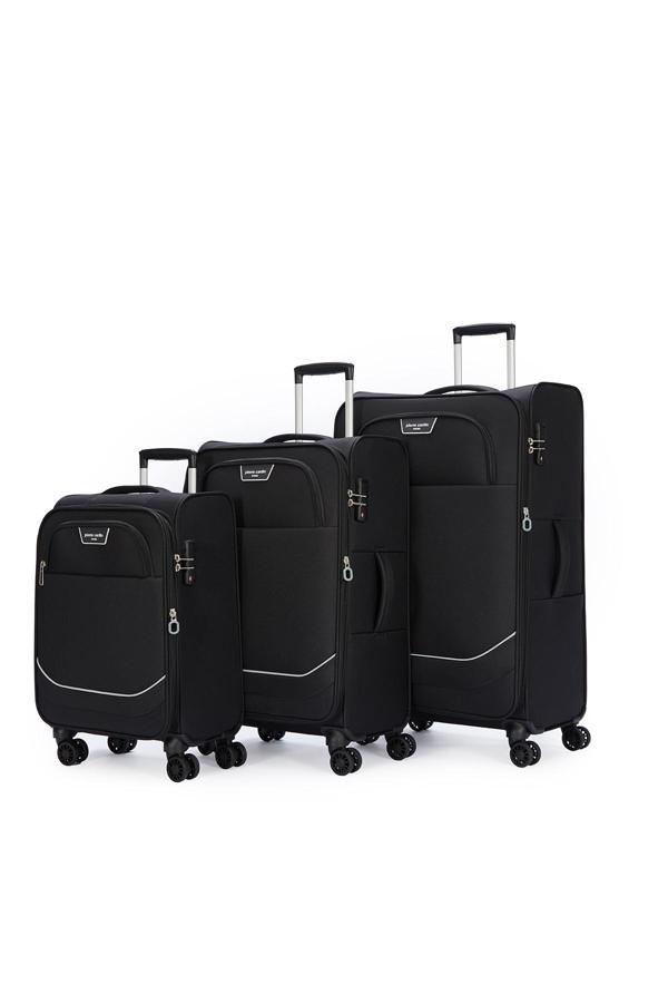 Pierre Cardin Ultra Light 3'lü Valiz Seti Büyük - Orta ve Kabin Boy Siyah PC7050 - Image 1