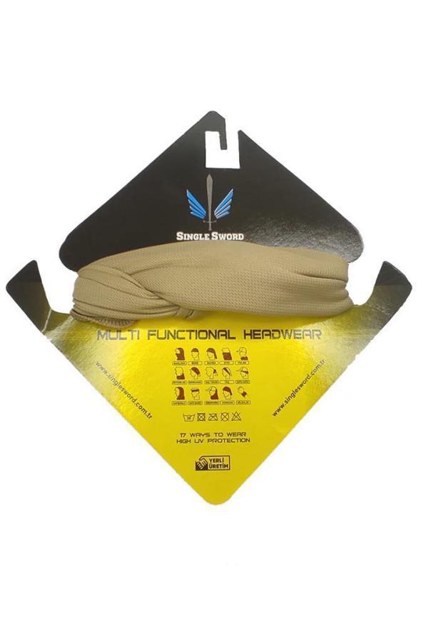 Single Sword 17 Farklı Şekilde Kullanılabilen Taktik Bandana Kadın&Erkek Buff Boyunluk BEJ - Image 1