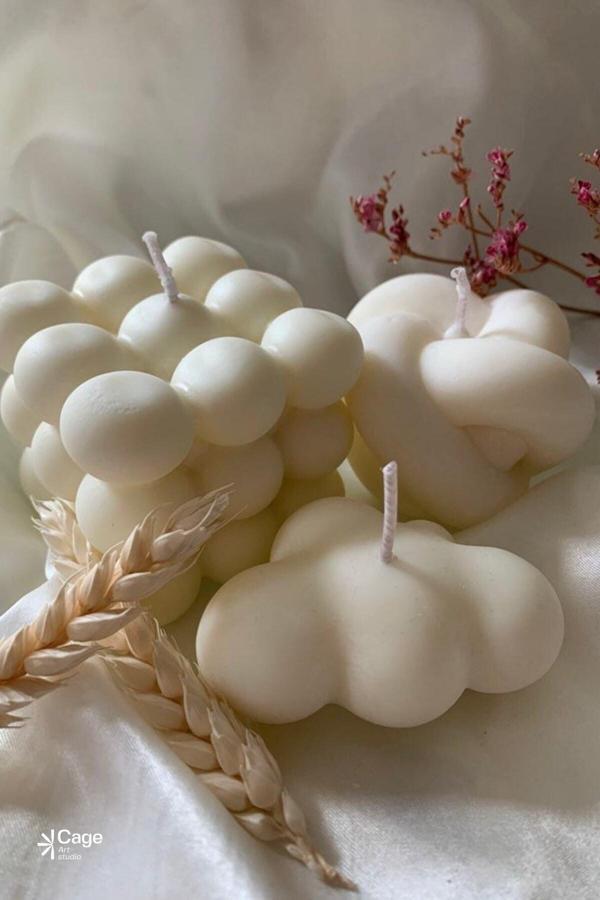 CageartStudio Dekoratif Kokulu Candle Bubble, Bulut Ve Düğüm Seti 3Lü - Image 1