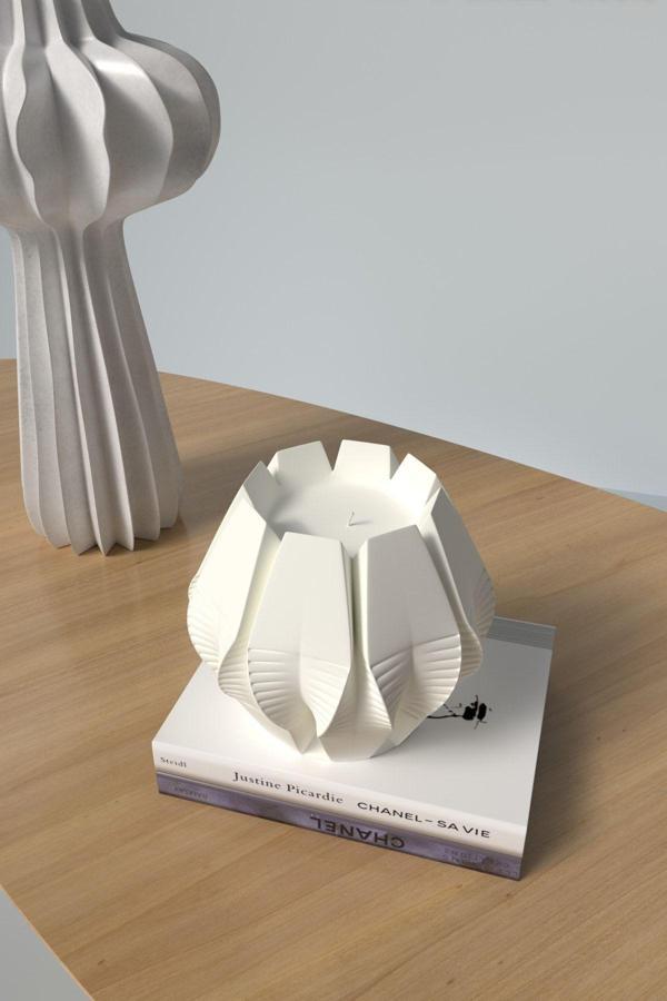 CageartStudio Dekoratif Geometrik Dalga Kokulu Mum - Wave Swirl Candle Soya Wax - Image 1