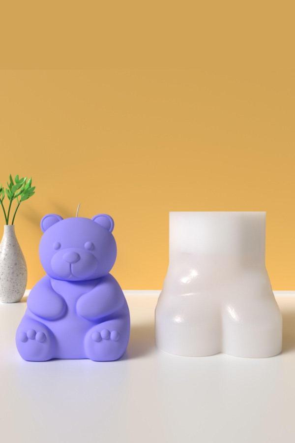 CageartStudio Büyük Ayıcık Mum Silikon Kalıp - Mum Yapım Malzemeleri 10 Cm - Image 1