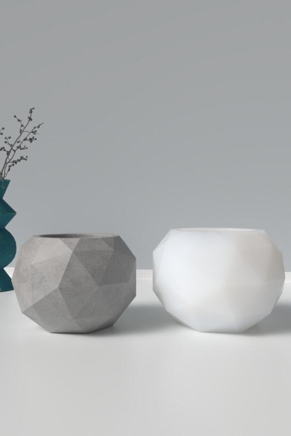 CageartStudio Dekoratif Geometrik Beton Saksı Silikon Kalıp M1 - Image 1