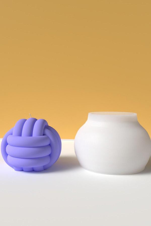 CageartStudio Dekoratif Düğüm Mum Silikon Kalıp M2 - Mum Yapım Malzemeleri - Image 1