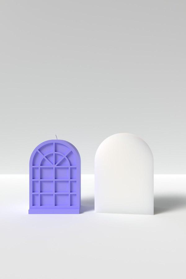 CageartStudio Desenli Pencere Şeklinde Mum Silikon Kalıp  - Pencere Mum Kalıbı Soya Wax Mum Yapım Malzemeleri - Image 1