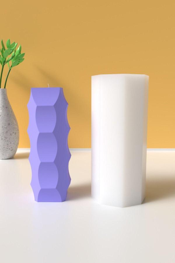 CageartStudio Dekoratif Silinder Blok Mum Silikon Kalıp - Mum Yapım Malzemeleri - Image 1