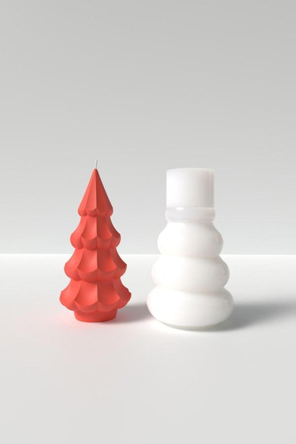 CageartStudio Küçük Yılbaşı Ağacı Mum Silikon Kalıp -Yılbaşı Mum Silikon Kalıp, Mum Yapım Malzemeleri  10 X 4.8 Cm - Image 1