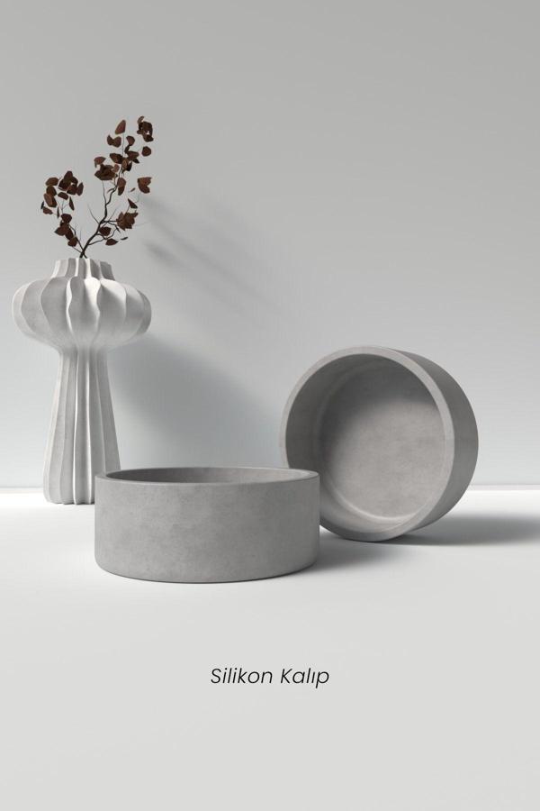 CageartStudio Beton Mumluk / Saksı Silikon Kalıp - Dekoratif Beton Mumluk Kalıbı Beton/Mum Yapım Malzemeleri - Image 1