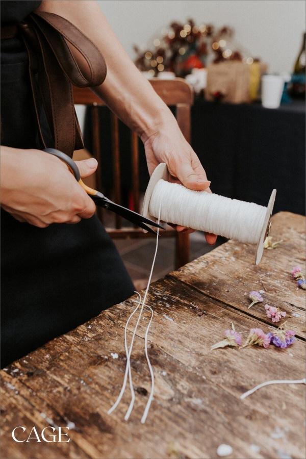 CageartStudio Mumlanmış Ince Mum Fitili 100 Metre ( Mum Yapım Malzemesi ) - Candle Wick - Image 1