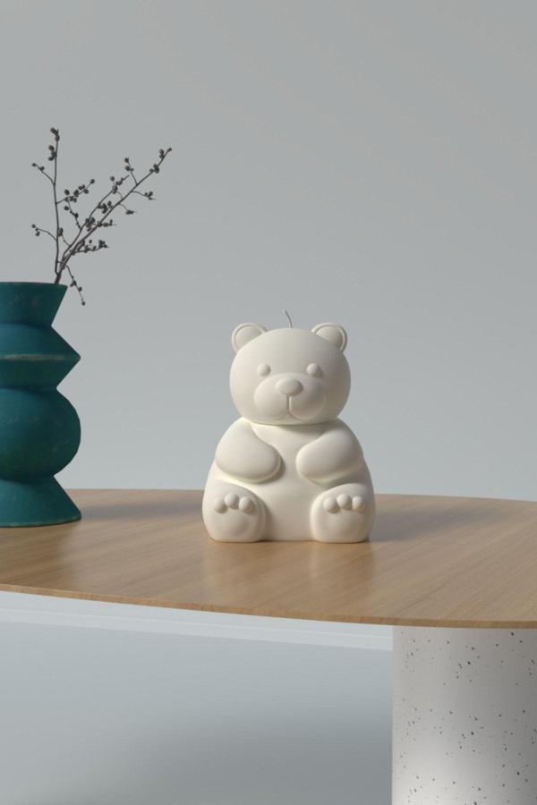 CageartStudio Dekoratif Küçük Ayıcık Mum - Kokulu Vegan Soya Wax Mumu 1 Adet - Image 1