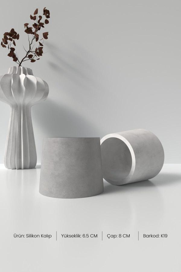 CageartStudio Silindir Konik Beton Saksı Ve Mumluk Silikon Kalıp K19 - Beton Mumluk Silikon Kalıp K19 - Image 1