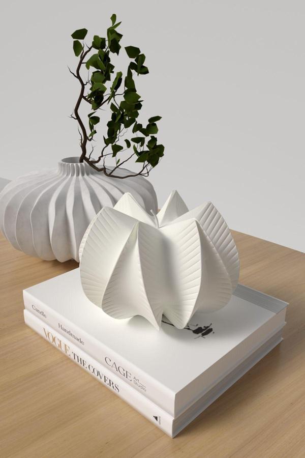 CageartStudio Dekoratif Swiral Kokulu Mum - Swiral Mum Soya Wax Candle 1 Adet Beyaz - Image 1