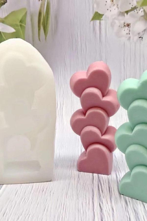 CageartStudio Kalp Mum Silikon Kalıp - Mum Yapım Malzemeleri - Image 1