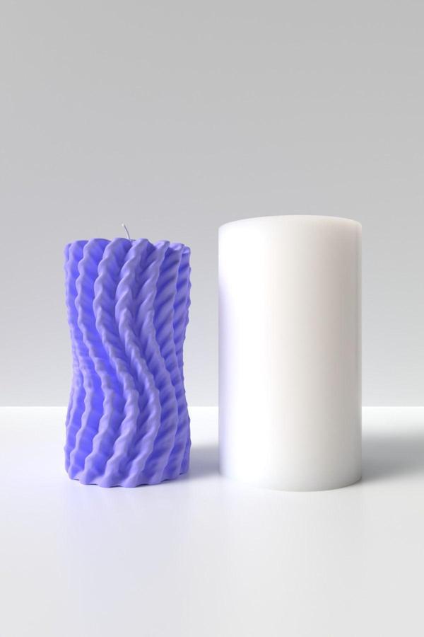 CageartStudio Desenli Wave Örgü Mum Silikon Kalıp - Dekoratif Mum Kalıbı Mum Yapım Malzemeleri Abs-05 - Image 1