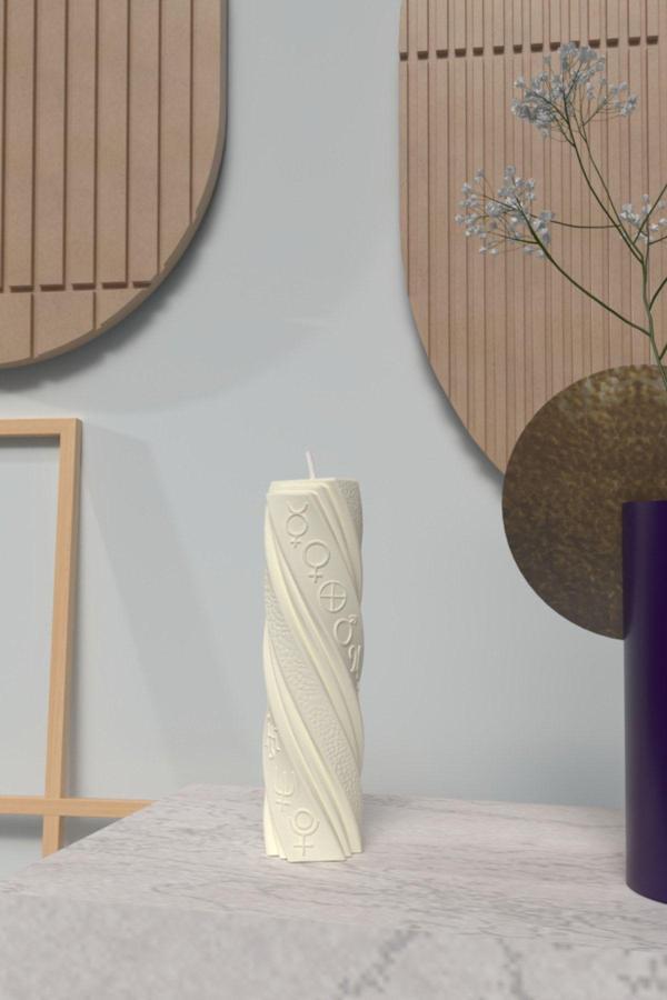 CageartStudio Dekoratif Astroloji Mum - Astrology Kokulu Vegan Soya Wax Mumu 1 Adet - Image 1