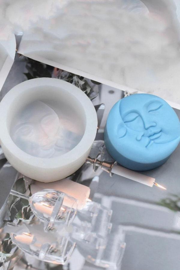 CageartStudio Dkoratif Ay Ve Güneş Mum Silikon Kalıp - Image 1