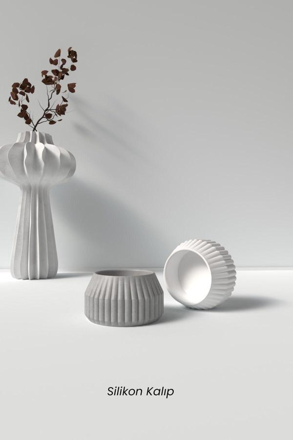 CageartStudio Mini Beton Mumluk Silikon Kalıp - Dekoratif Küçük Boy Beton Mumluk Kalıbı /Mum Yapım Malzemeleri - Image 1
