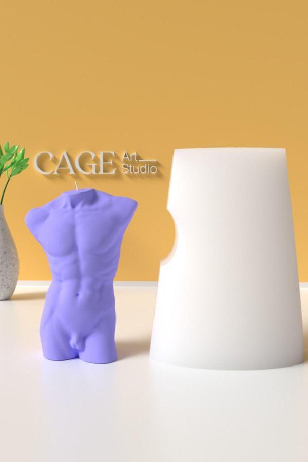 CageartStudio Dekoratif Erkek Büstü Mum Silikon Kalıp - Mum Yapım Malzemeleri - Image 1