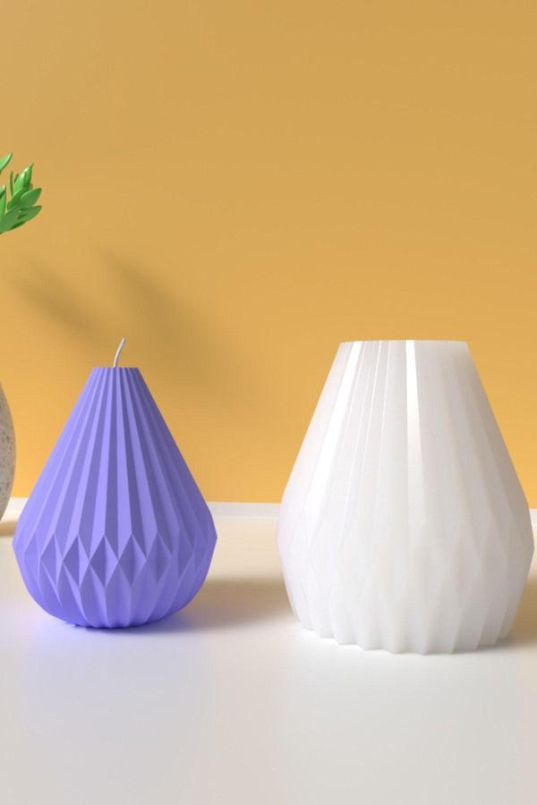 CageartStudio Dekoratif Desenli Armut Mum Silikon Kalıp - Mum Yapım Malzemeleri - 10Cm - Image 1