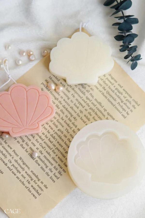 CageartStudio Dekoratif Deniz Kabuğu Mum Silikon Kalıp - Mum Yapım Malzemeleri - Image 1