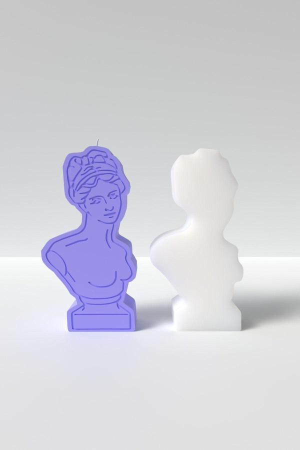 CageartStudio Venüs Portresi Mum Silikon Kalıp - Venüs Resmi Mum Silikon Kalıp, Mum Yapım Malzemeleri  10 X 5 Cm - Image 1