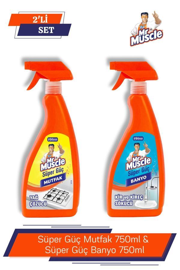Mr.Muscle Süper Güç Mutfak 750ml & Mr.Muscle Süper Güç Banyo 750ml - Image 1