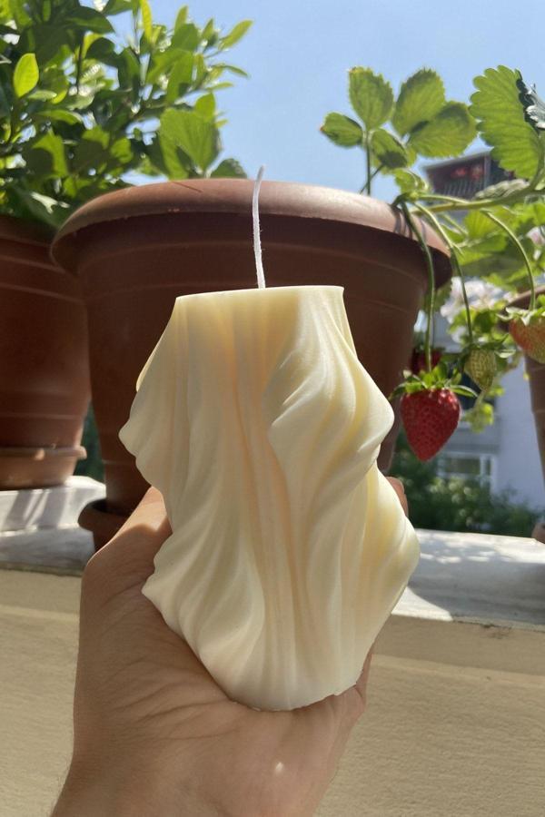 CageartStudio Dekoratif Dalgalı Mum - Dalgalı Kokulu Vegan Soya Wax Mumu - Image 1