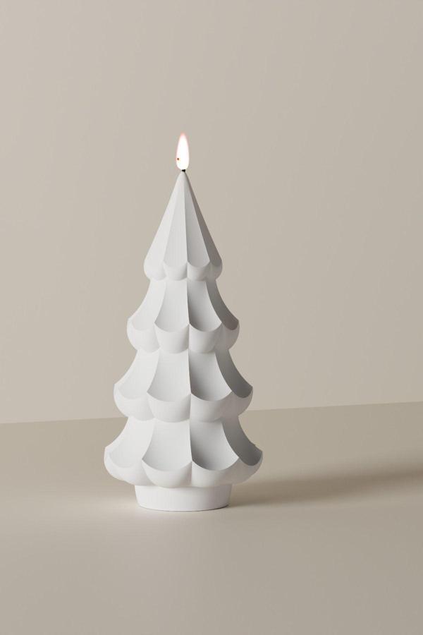 CageartStudio Dekoratif Büyük Yılbaşı Ağacı Kokulu Mum - Yılbaşı Kokulu Vegan Soya Wax Mumu 1 Adet Beyaz 15X7.3 Cm - Image 1