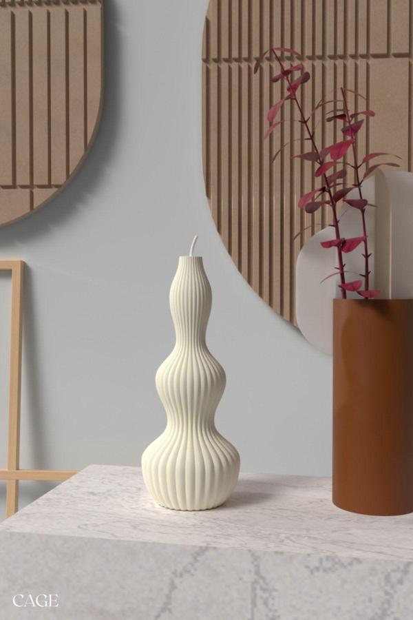 CageartStudio Dekoratif Desenli Kokulu Mum Büyük Boy - Kokulu Vegan Soya Wax Mumu - Image 1
