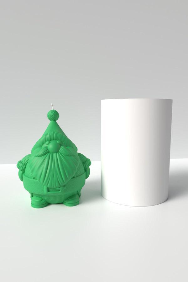 CageartStudio Noel Baba Mum Silikon Kalıp - Mr Santa Mum Kalıbı Mum Yapım Malzemeleri - Image 1