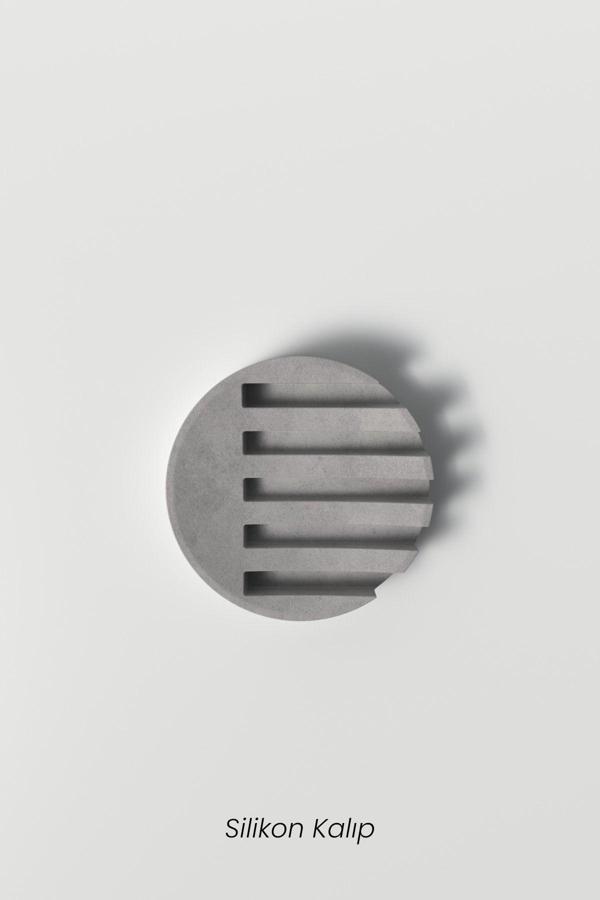 CageartStudio Desenli Beton Sabunluk Silikon Kalıp - Yuvarlak Beton Sabunlık Silikon Kalıbı M3 - Image 1