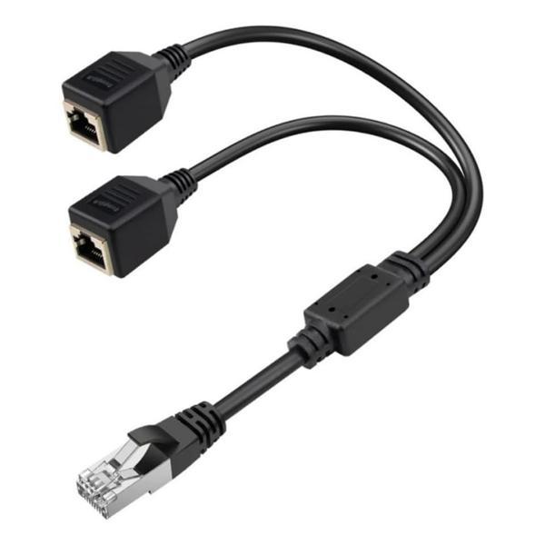 Ayt Powermaster PM-25434 Erkek RJ45 TO 2 x Dişi Ethernet Çoklayıcı Splitter Dağıtıcı İnternet Soketi Çoğaltıcı - Image 1